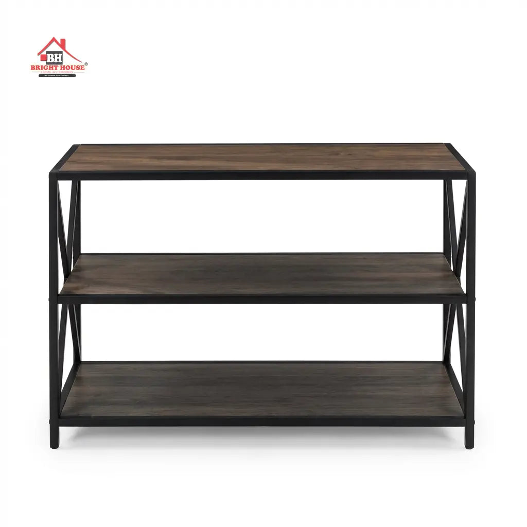 Carbon X-Frame Bookcase Console Organizer Rack Table by Bright house