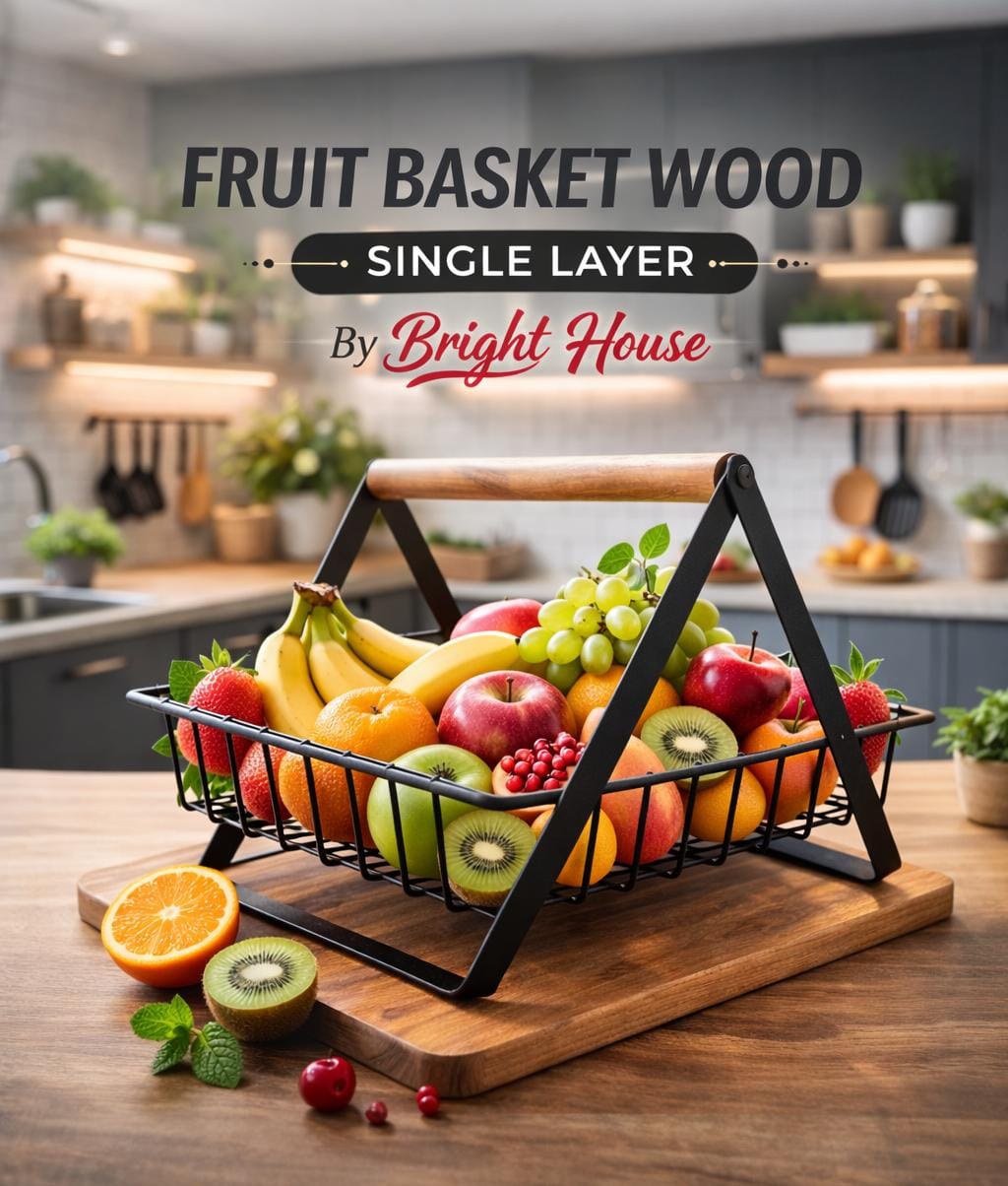 Fruit Basket Wood - Single Layer By Bright House