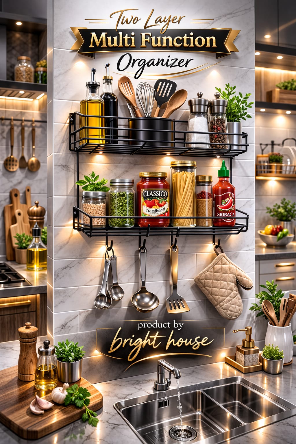 Two Layer Multi Function Organizer By Bright House