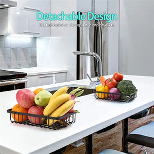 Wooden Handle Counter Top 2 Layers fruit and vegetable Stand by Bright House Bright House