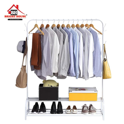 Cloth Hanging Stand Boutique Hanger Hanging Stand Double Pole For home/house/Garments shop/Cloth Rack with heavy gauge pipe good quality