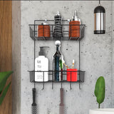 Bathroom Double Layer Shelf with Hooks by Bright House Bright House