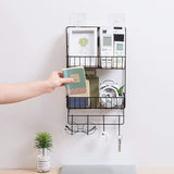 Bathroom Double Layer Shelf with Hooks by Bright House Bright House