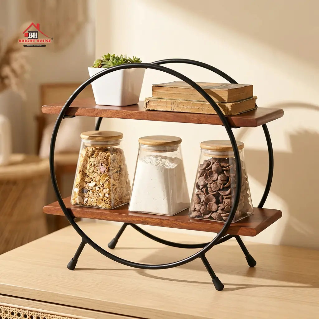 Circular Organizer with Black Frame by Bright house