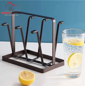 Glass Stand with Stylish Wooden Touch by Bright House Bright House