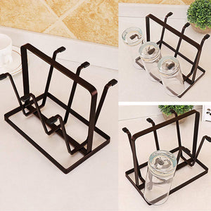 Glass Stand with Stylish Wooden Touch by Bright House Bright House