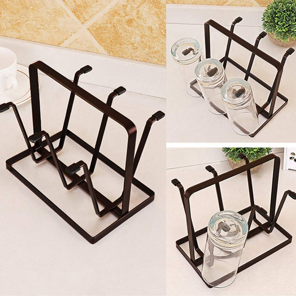 Glass Stand with Stylish Wooden Touch by Bright House Bright House
