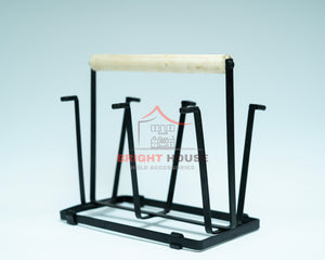 Glass Stand with Stylish Wooden Touch by Bright House Bright House