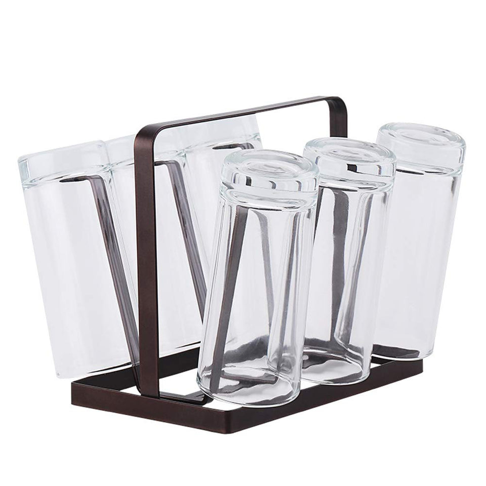 Glass Stand with Stylish Wooden Touch by Bright House Bright House