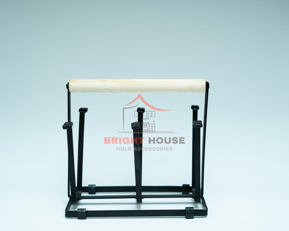 Glass Stand with Stylish Wooden Touch by Bright House Bright House