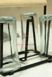 Glass Stand with Stylish Wooden Touch by Bright House Bright House