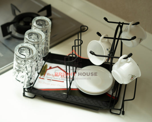 6 Glasses & Mug Stand Holder, Kitchen Organiser best quality product by Bright House.