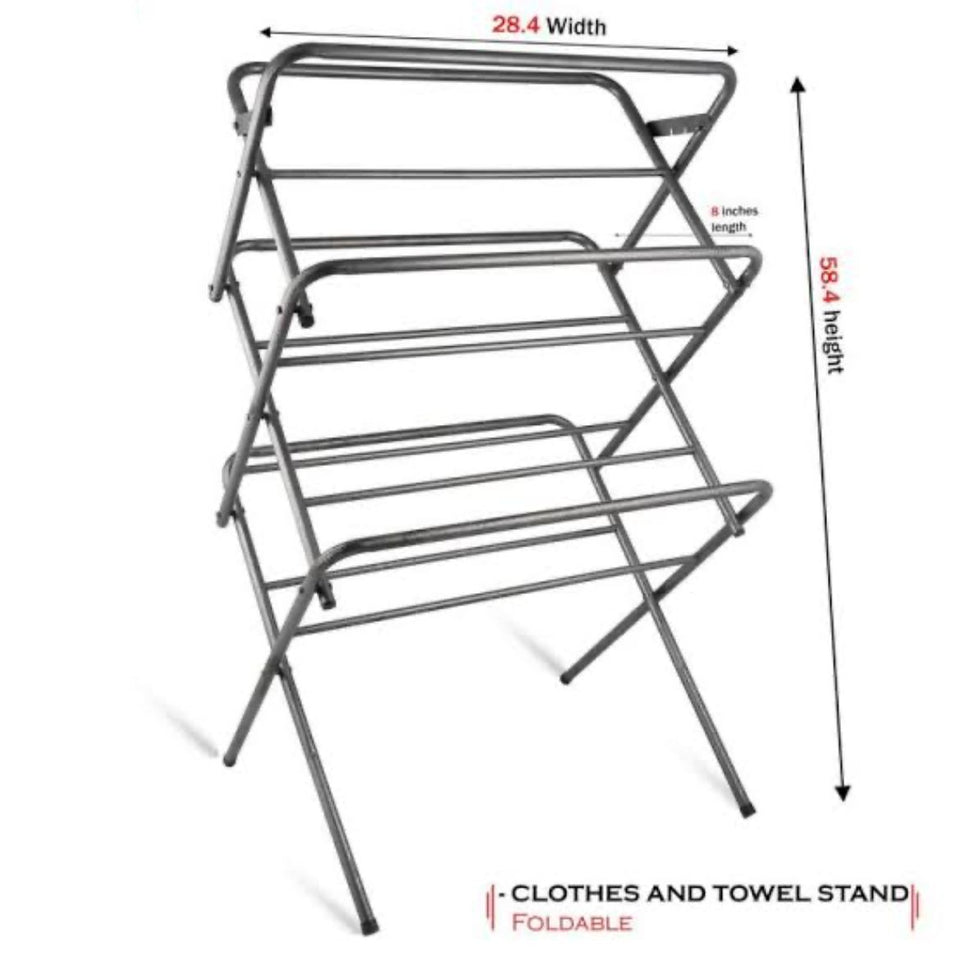Folding Cloth Dry Stand Household Balcony Rust Proof by Bright house