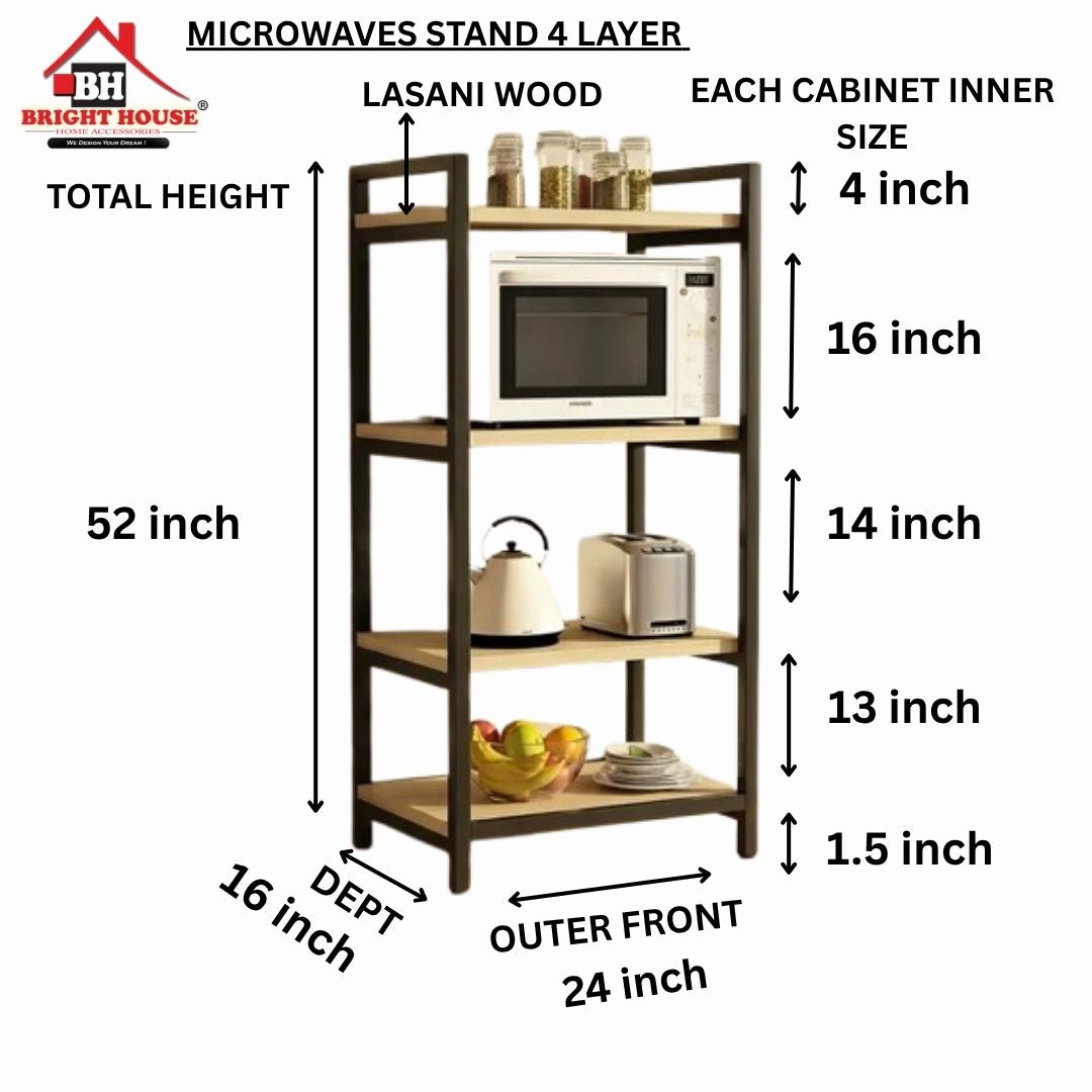 Microwave stand 4 Layers Multipurpose Rack by Bright House