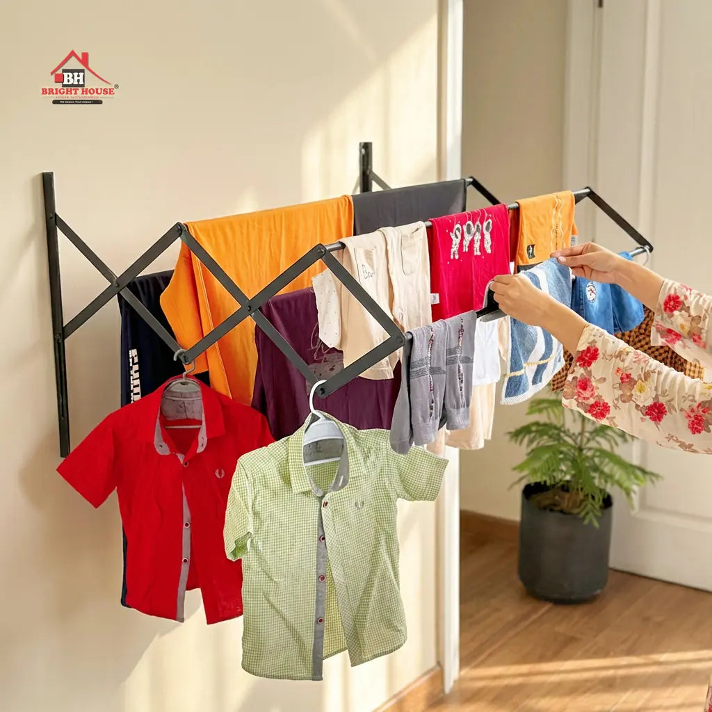 Metal Powder Coated Portable Folding Towel Holder by Bright House
