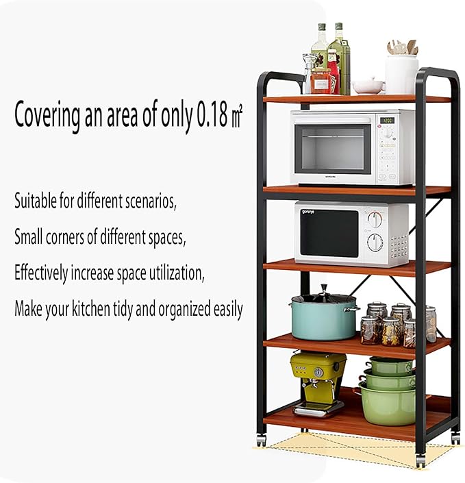 Microwave Stand 5 Layers Wood Multipurpose Organizer by Bright House Bright House