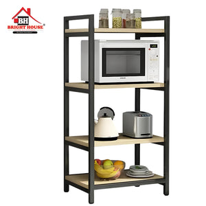 Multipurpose Microwave Stand 4 Wooden Layers by Bright House Bright House