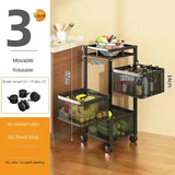 Premium 3 Layers Metal Square Trolley by Bright House Bright House