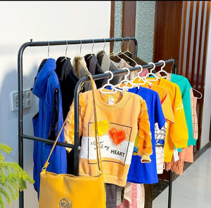 Double Pole Cloth Hanging Stand x Single Shoe Rack by bright house