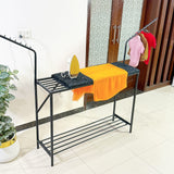 3 in 1 Foldable Iron & Cloth Hanging Stand With Shoes Rack by Bright house