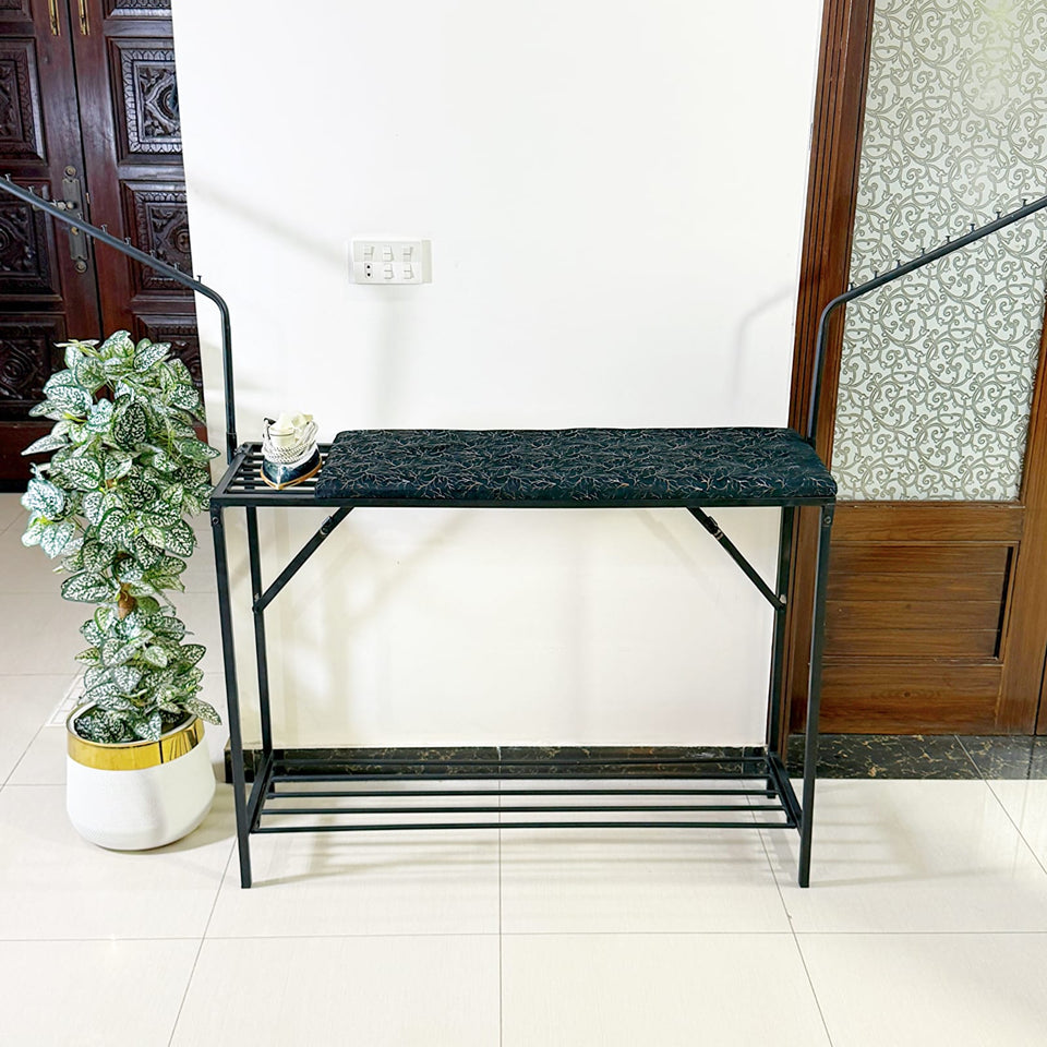 3 in 1 Foldable Iron & Cloth Hanging Stand With Shoes Rack by Bright house