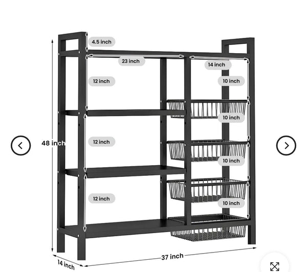 Elite Kitchen Utility Rack by Bright House measurement guide
