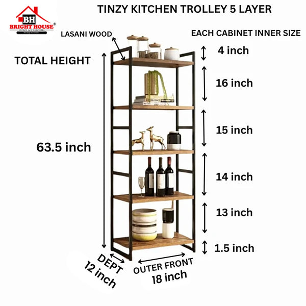 Stroage Rack Organizer 5 layer Rack by Bright house measurement guide