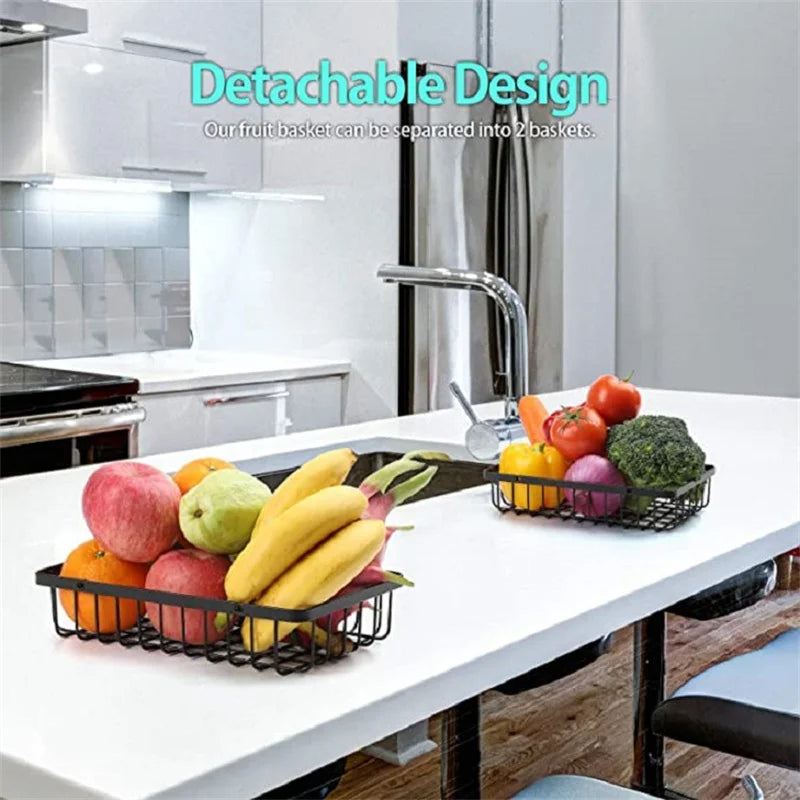 Wooden Handle Counter Top 2 Layers fruit and vegetable Stand by Bright House Bright House