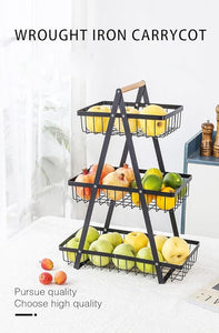 Wooden Handle Counter Top 3 Layers fruit and vegetable stand by Bright House Bright House