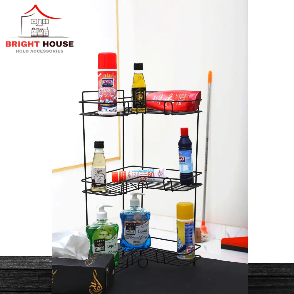 Iron Corner Shelf For Kitchen And Bathroom Rack